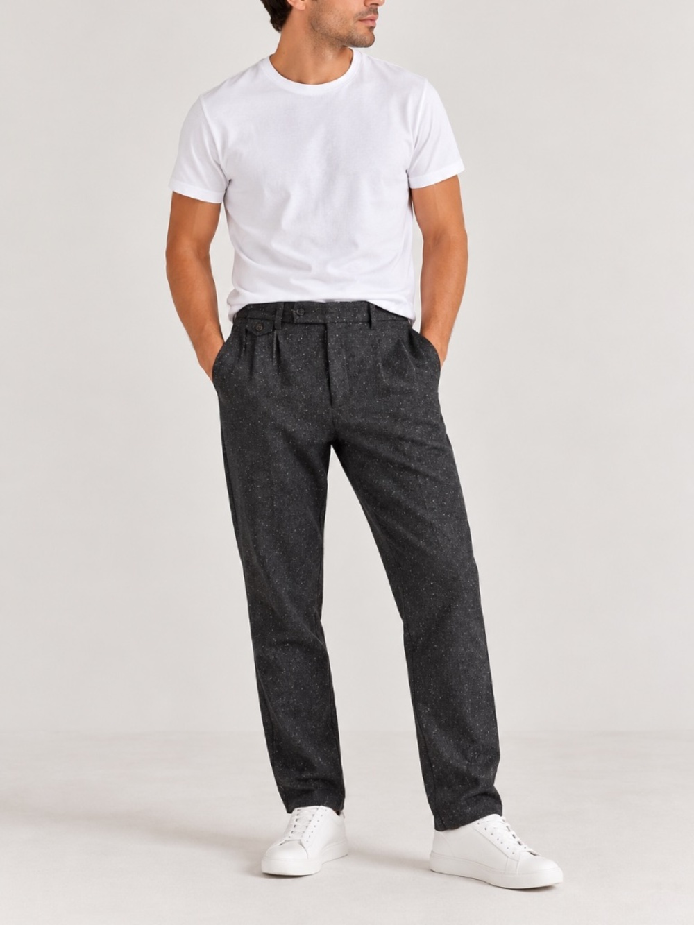 Mango Man Men’s Charcoal Gray Flecked Tailored Pants